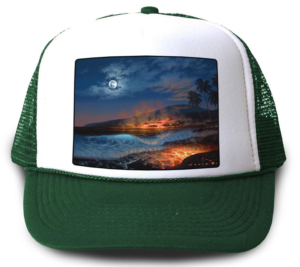 Divine Creation Green Mesh trucker Hat by Walfrido