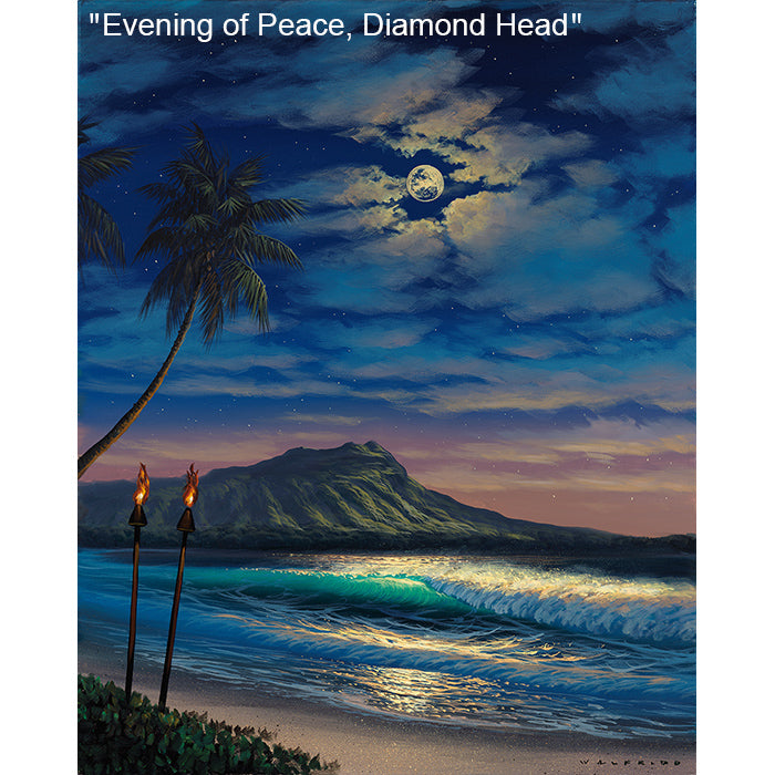 Evening of Peace, Diamond Head - Original Oil Painting by Walfrido