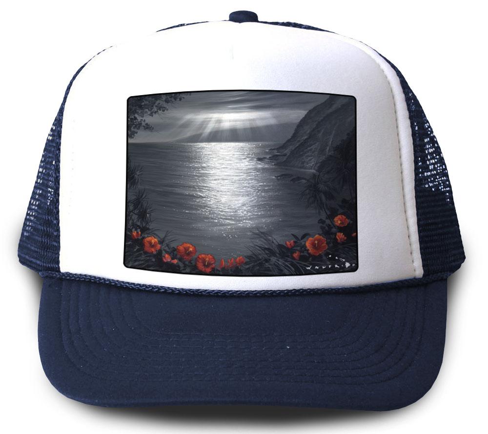 Recalling the View Navy Mesh Trucker Hat by Walfrido