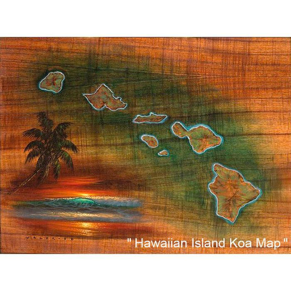 Hawaiian Islands Koa Map
