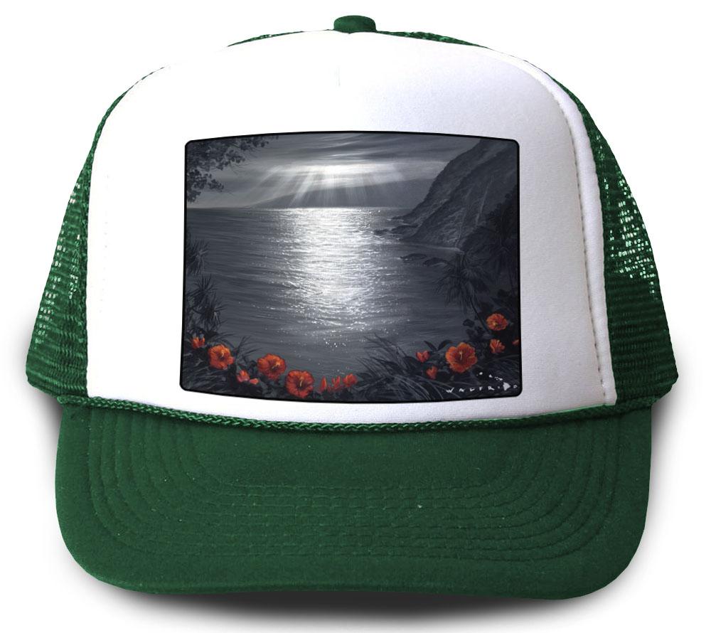 Recalling the View Green Mesh Trucker Hat by Walfrido
