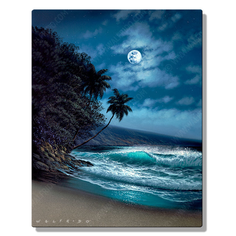 Peace at Night, Open Edition Metal Print by Tropical Hawaii Artist Walfrido