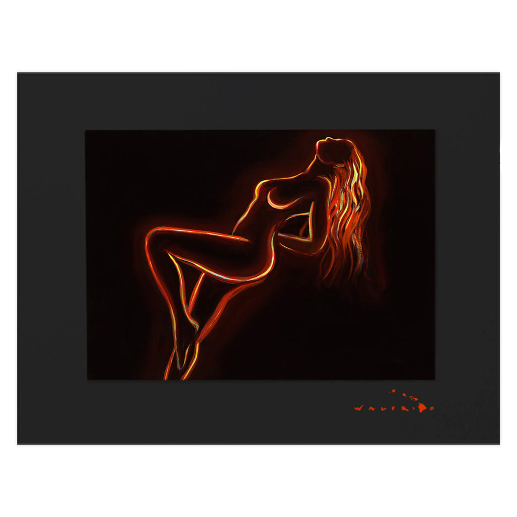 A woman's silhouette with vibrant colors by Hawaii artist Walfrido Garcia